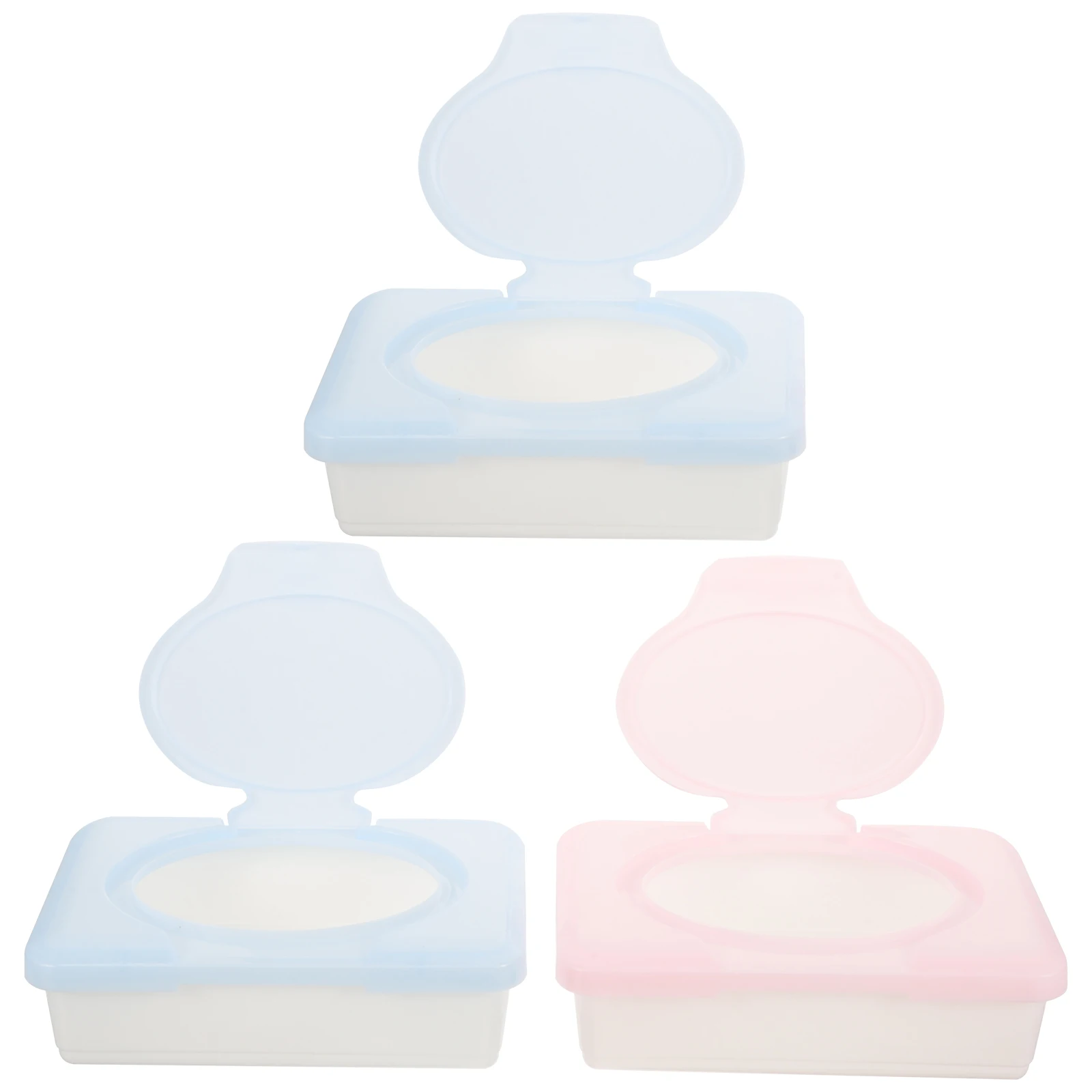 

3pcs Wet Wipes Dispenser Box Pp Material Compact For Bedroom Kitchen Bathroom Living Room Travel Tissue Holder Container