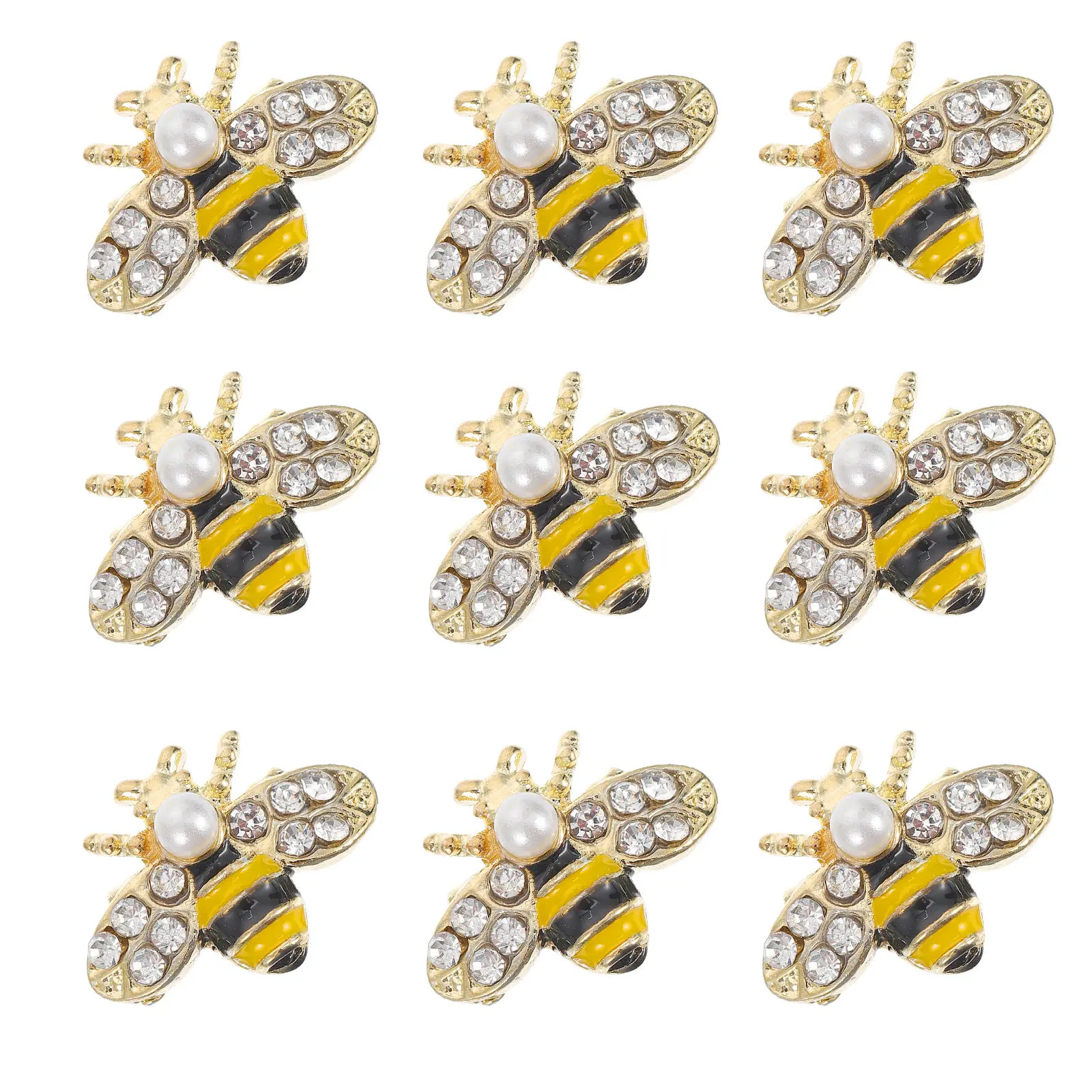 

20Pcs Nail Decorations Bee Shape Alloy Bright 3D Nail Art Charms DIY Manicure Material Birthday Wedding Party Manicure Decor