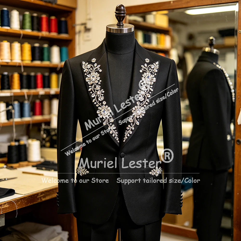 Traje de hombre con pedrería b - Men Formal Wear Jacket reseña y precio