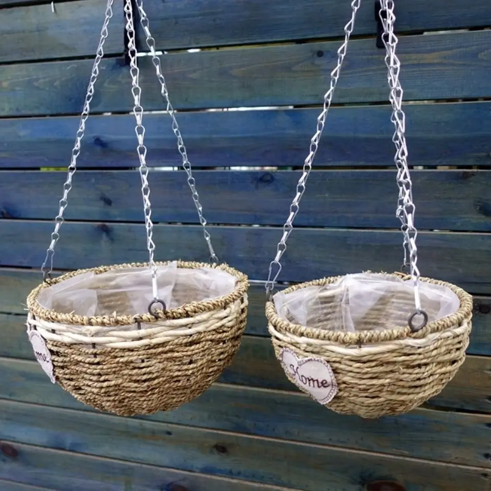 Rattan Hanging Flower Pot Hanging Chlorophytum Pot Hanging Automatic Water Absorption Creative Succulent Green Flower Pot Large