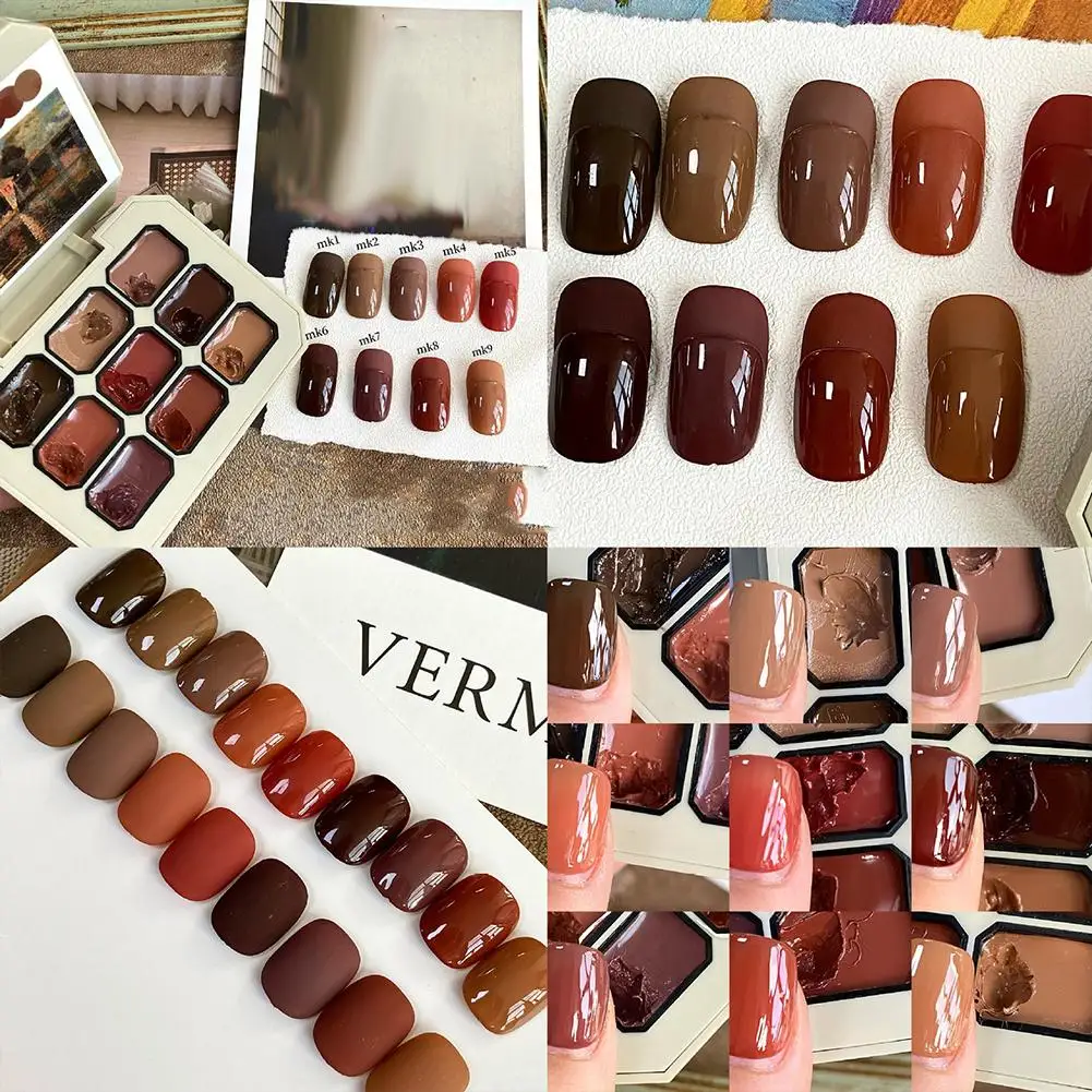 Herbst & Winter Solid Gel Nagellack Set Glitzer Bunte Solid Cream Gel Polish Palette Nail Art Design Semi Permanent für Frauen