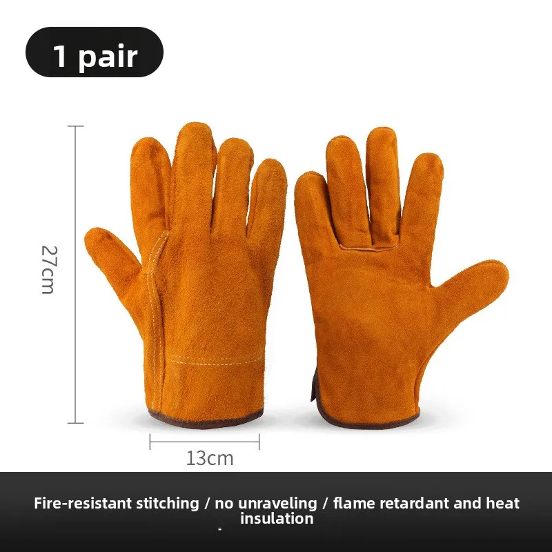 Welding Gloves for Electricians: 2-Layer Cowhide, Protective Labor Gloves for TIG, MIG & Arc Welding