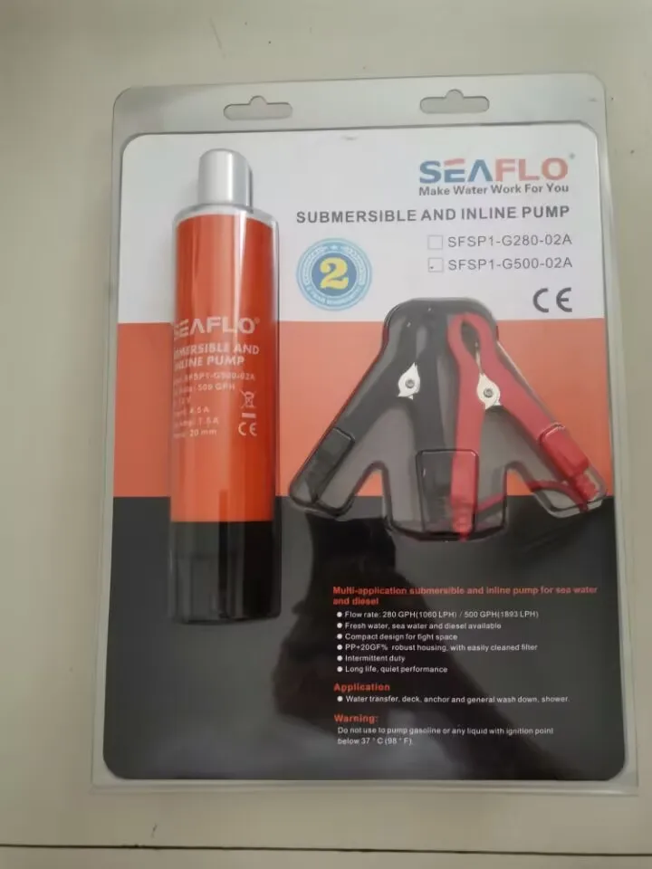 

Портативный погружной насос линейного насоса 12 В 500 галлонов SFSP1-G500-02A для яхт на колесах