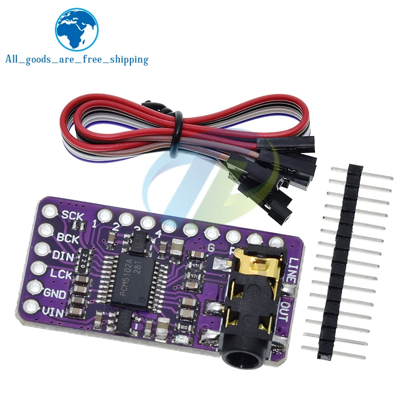 TZT Interface I2S PCM5102A DAC Decoder GY-PCM5102 I2S Player Module For Raspberry Pi pHAT Format Board Digital Audio Board