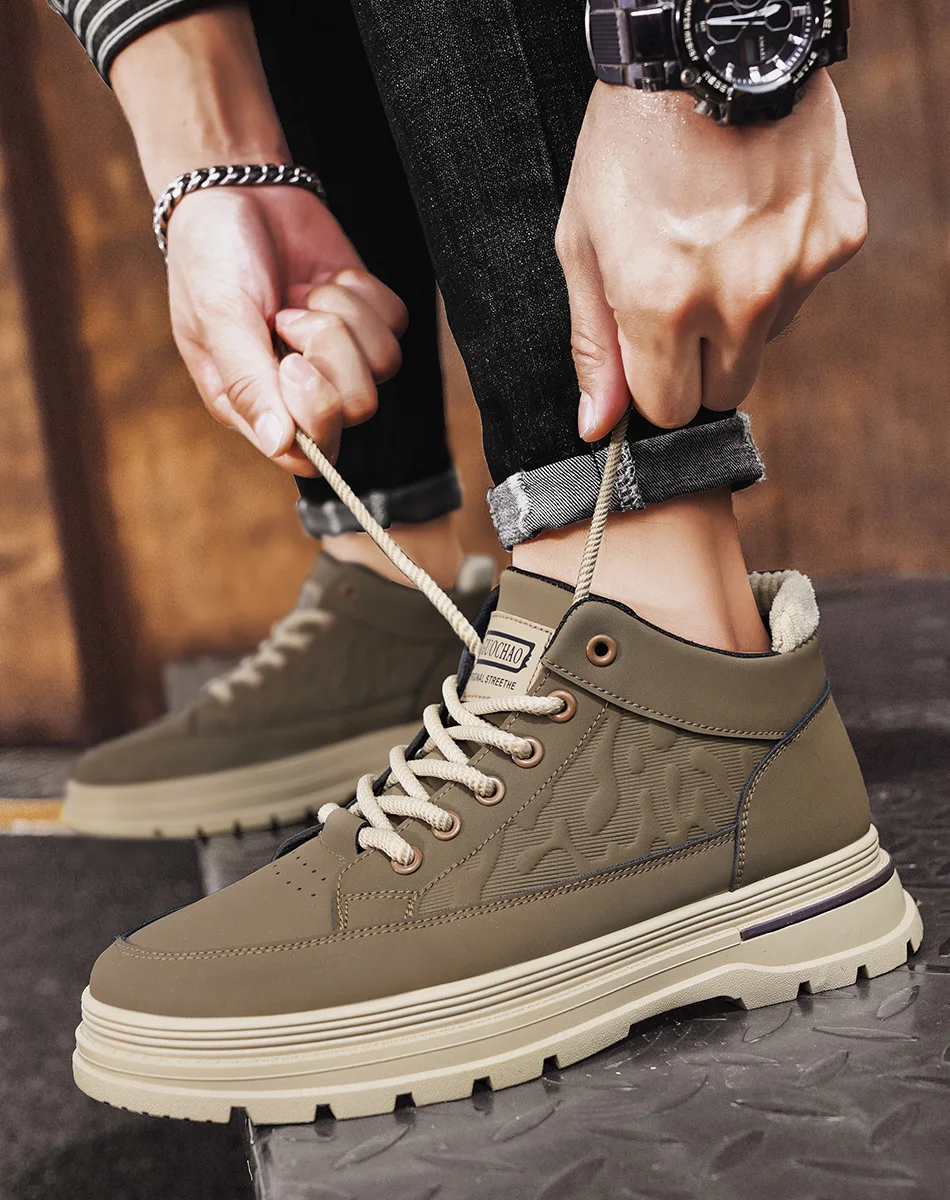 شتاء جديد أحذية رجالي الكلاسيكية الرجال الرجعية حذاء من الجلد موضة مقاوم للماء عدم الانزلاق عالية الجودة حذاء كاجوال العمل والسلامة الأحذية بوتاس Hombre