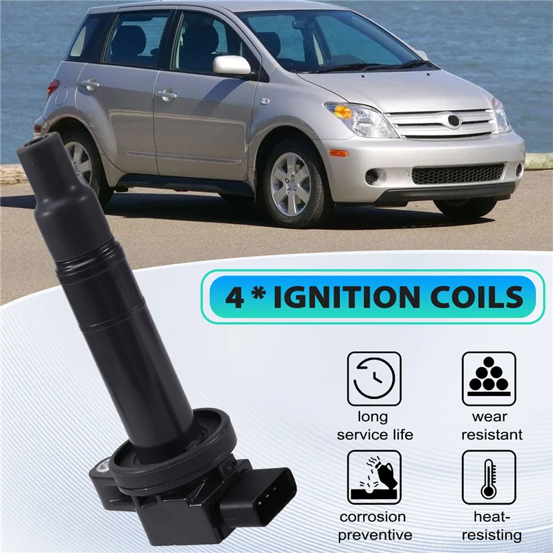 

4Pcs Ignition Coils 90919-02240 For Toyota Echo Prius Vios Yaris Scion Xa Xb 1.5L Car Accessories