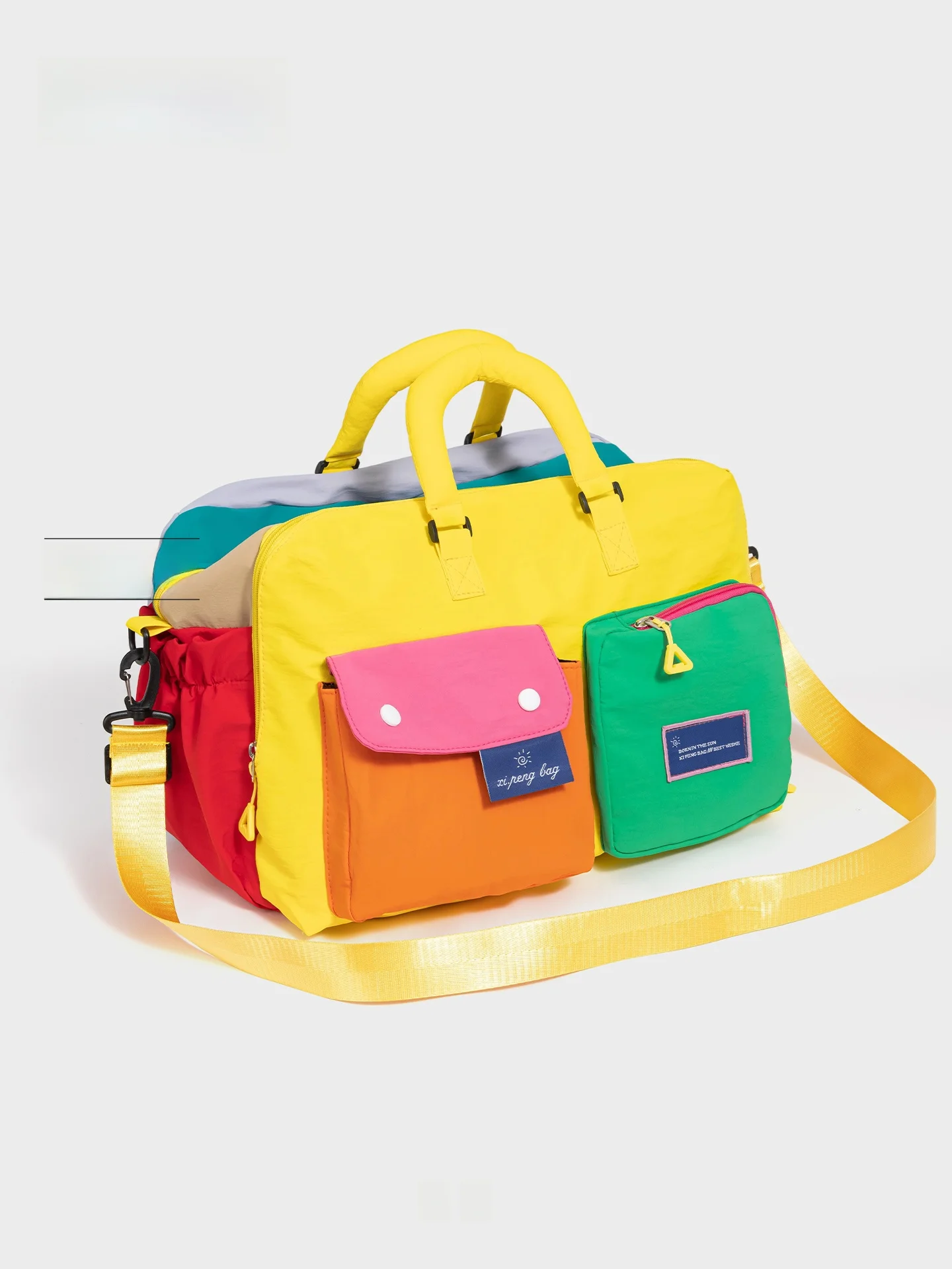 dutodo-large-capacity-fitness-bag-women's-travel-bag-handheld-diagonal-bag-sport-style-nylon-material-foldable-with-handle