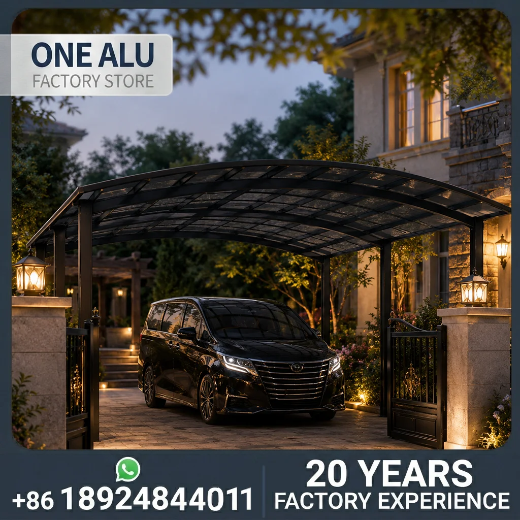 

OneAlu Countryside Curve Carport: Elegant All-Weather Parking Cover for Countryside Villa Driveways in Aluminum Alloy