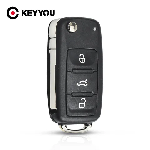 KEYYOU 10 шт. раскладной пульт дистанционного управления складной ключ оболочка для VW VOLKSWAGEN Tiguan Golf Sagitar Polo MK6