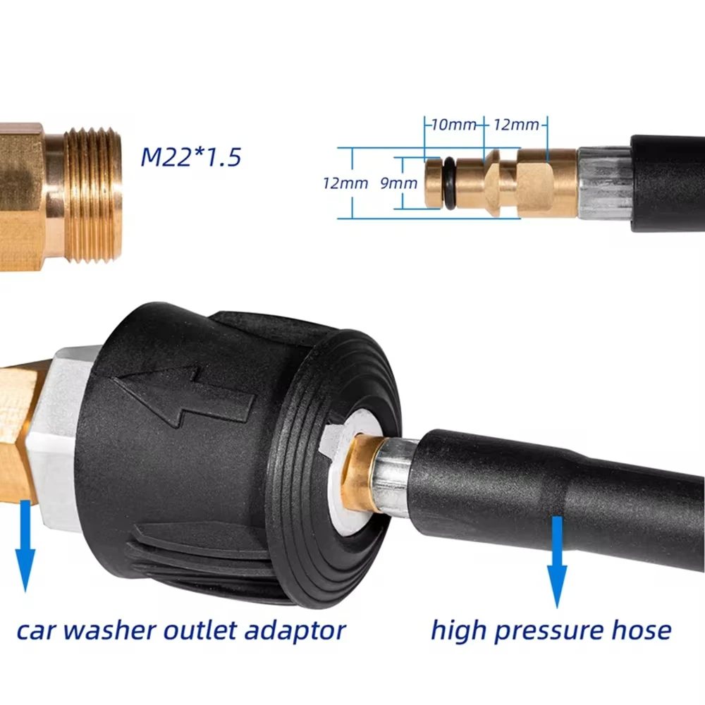 Pressure Washer Quick Fitting Adapter for Gun and Power Washer to M22 14mm Female Fitting For Karcher Lavor Bosch