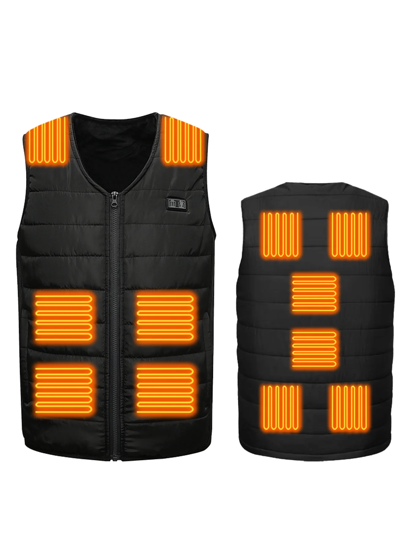 

Electric vest with 12 heating zones, V-neck, soft and skin friendly material, 3-level temperature regulation, keeping warm