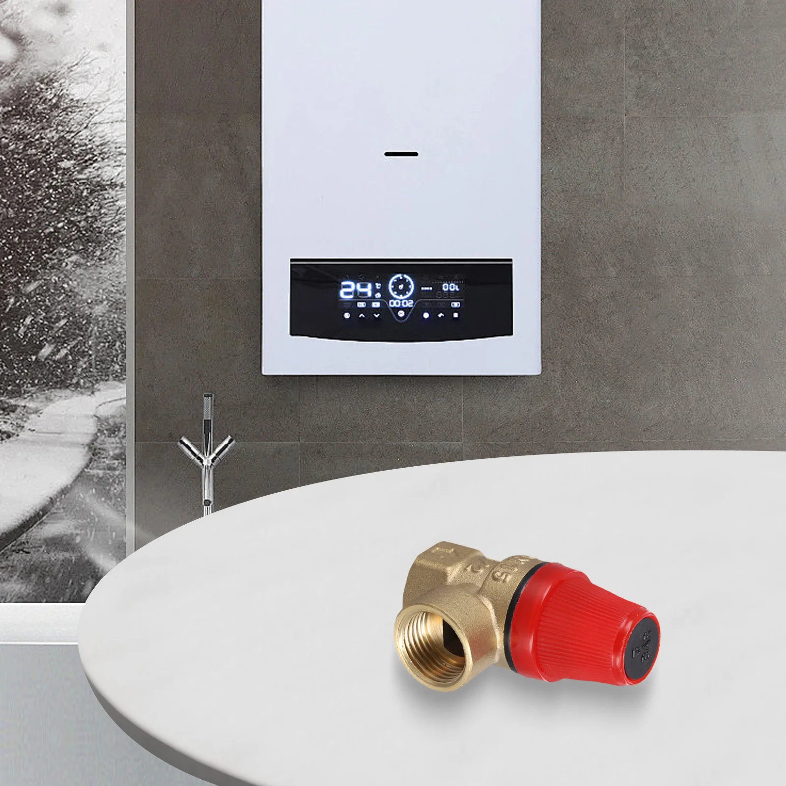 Wall-mounted Boiler Water Heater Brass Drain Valve Diaphragm Brass Safety Valve 1/2 In Pressure Level 3 Bar To 6 Bar Drain Valve