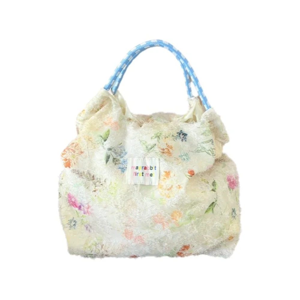 

Versatile Sweet Dopamine Flower Bag Lightweight Elegant Lace Shoulder Bag Tote Korean Style Fairy Underarm Bag Spring Summer