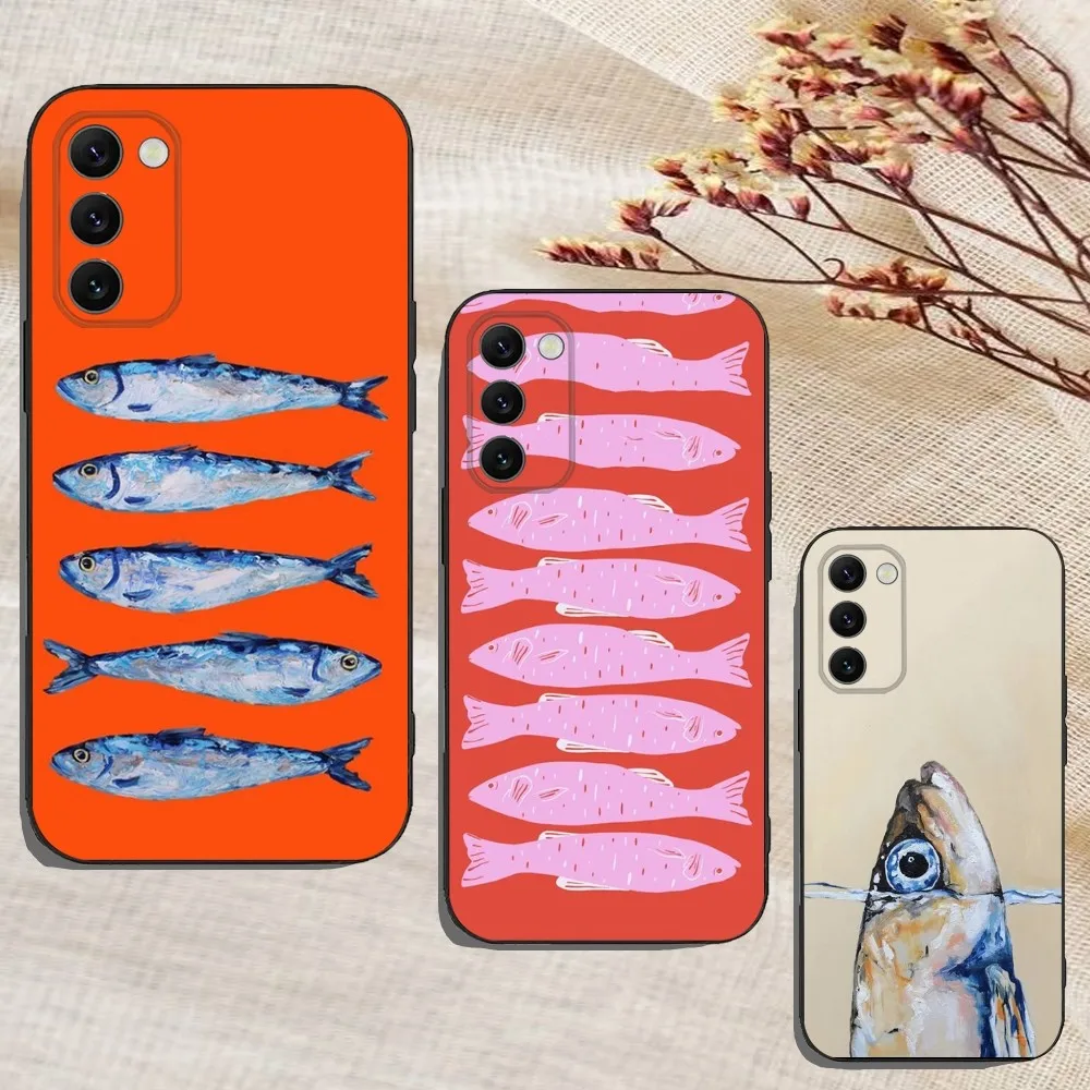 

Sardines Salted fish Canned Phone Case For Samsung Galaxy A13,A21s,A22,A31,A32,A52,A53,A71,A80,A91 Soft Black Cover