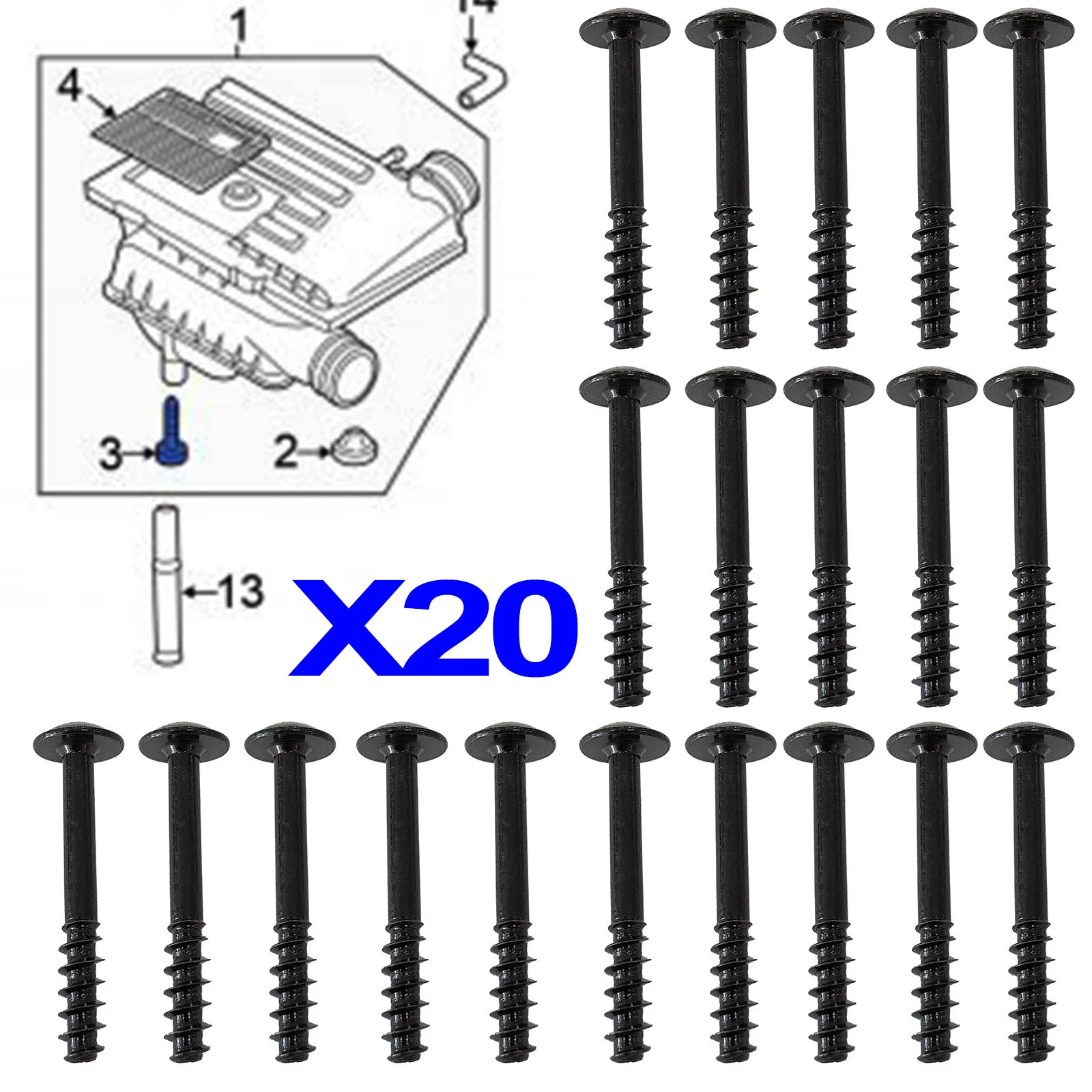 20x For AUDI A1 A3 A4 A5 A6 Q2 Q3 Q5 Air Filter Cleaner Intake Box Housing Lid Retaining Screws Bolt Retainer Assembly WHT002087