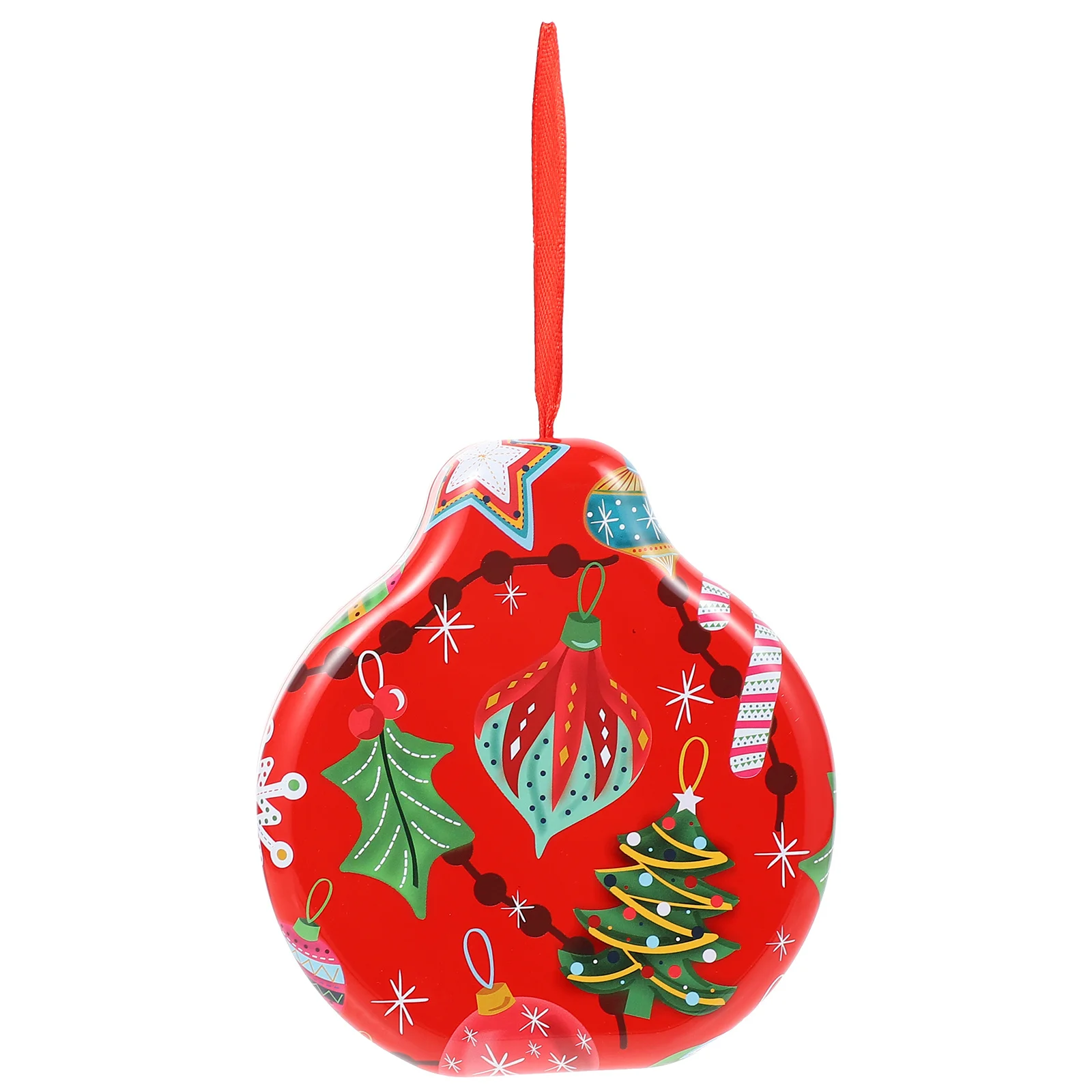 

1Pcs Christmas Tree Pendant Xmas Tinplate Box Gift Box Candy Treat Container Holiday Supplies Candy Treat Container