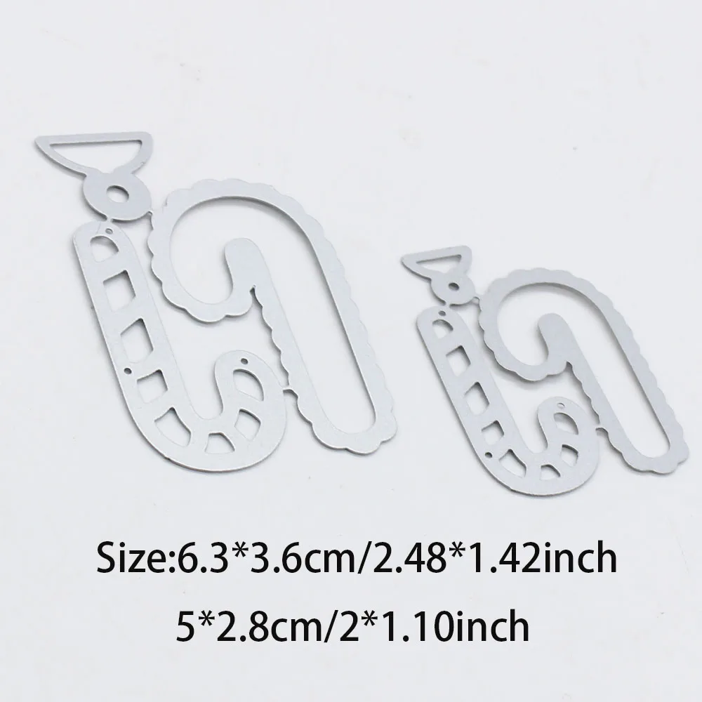 KSCRAFT Scalloped Candy Cane Tags Cutting Dies Stencils for DIY Scrapbooking Decorative Embossing DIY Paper Cards