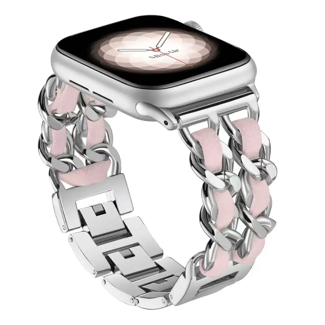 Metall + Lederarmband für Apple Watch Ultra 2 10 9 8 7 6 5 4 3 SE Damenarmband für iWatch 49 mm 45 mm 44 mm 46 mm 42 mm 41 mm 40 mm