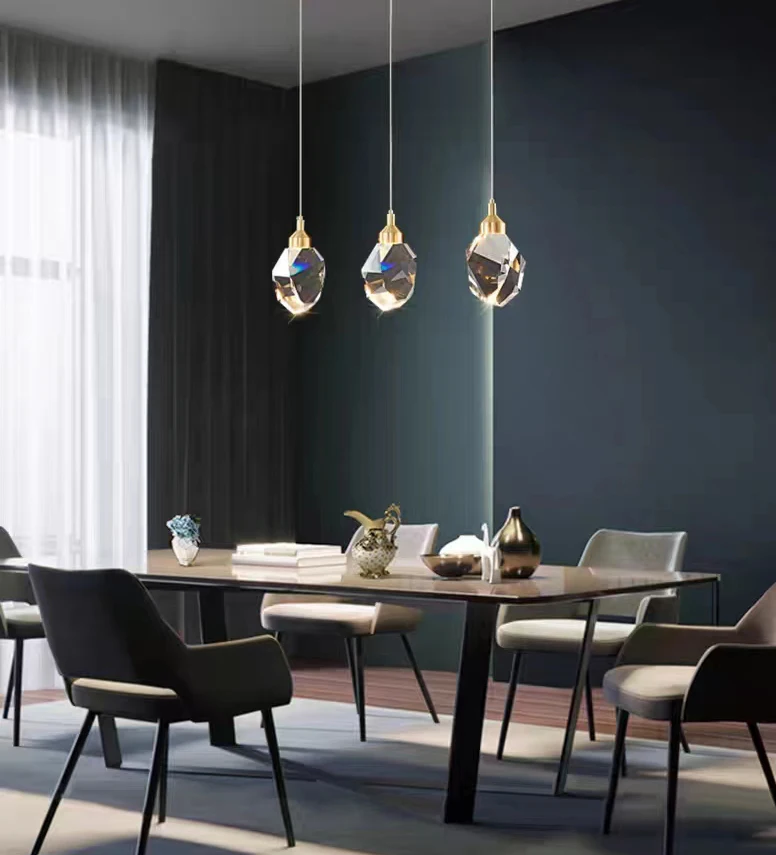 Light Luxury K9 Crystal Small Dhandelier Modern And Minimalist Restaurant Light Bar Counter Bedroom Bedside Long Line Light