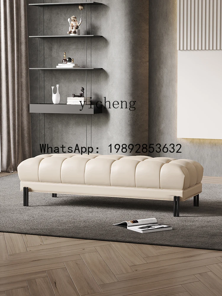 bedside stool bedroom simple leather sofa stool high-end leather home shoe changing stool solid wood