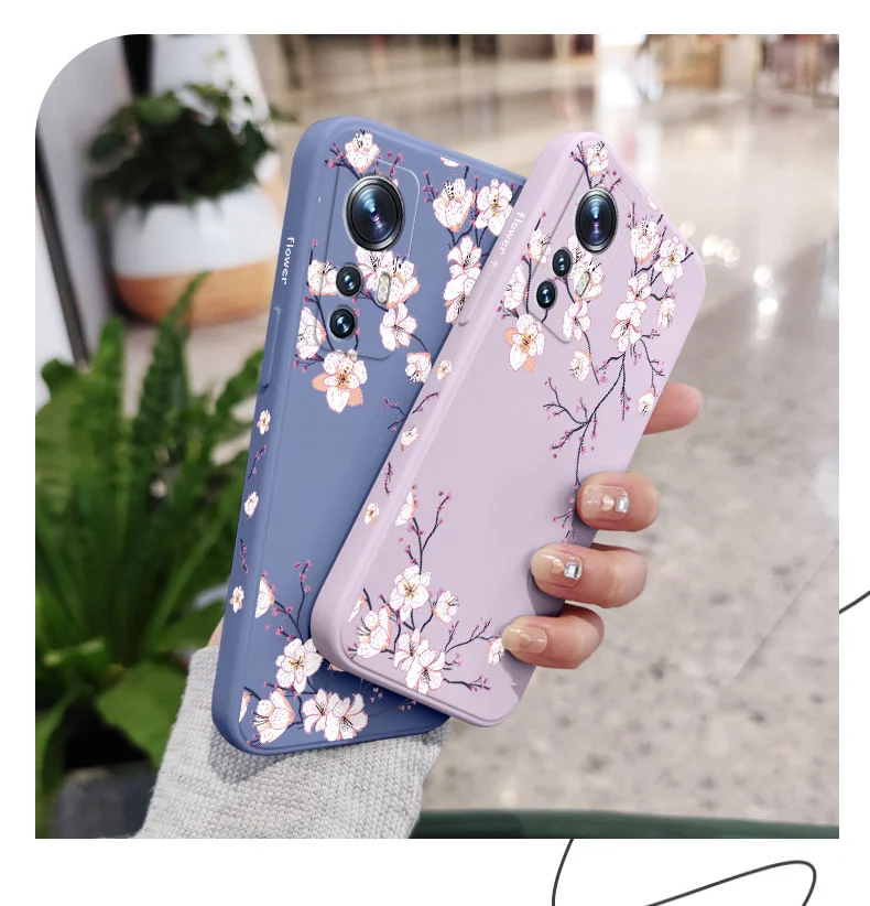Plum Blossom Phone Case For Xiaomi Mi 14T 14 13 12 13T 12T 12S 11 11T Ultra 10 10T 9 9T 9SE 8 Pro Lite 5G Liquid Silicone Cover