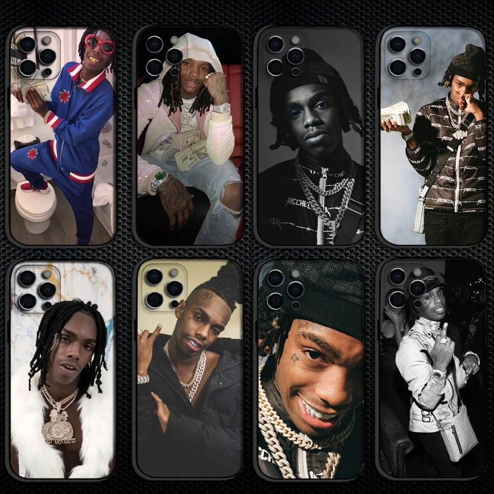 

YNW Melly Rapper Phone Case For iPhone 16,15,14,13,12,11 Plus,Pro Max, Soft Silicone Black Cover