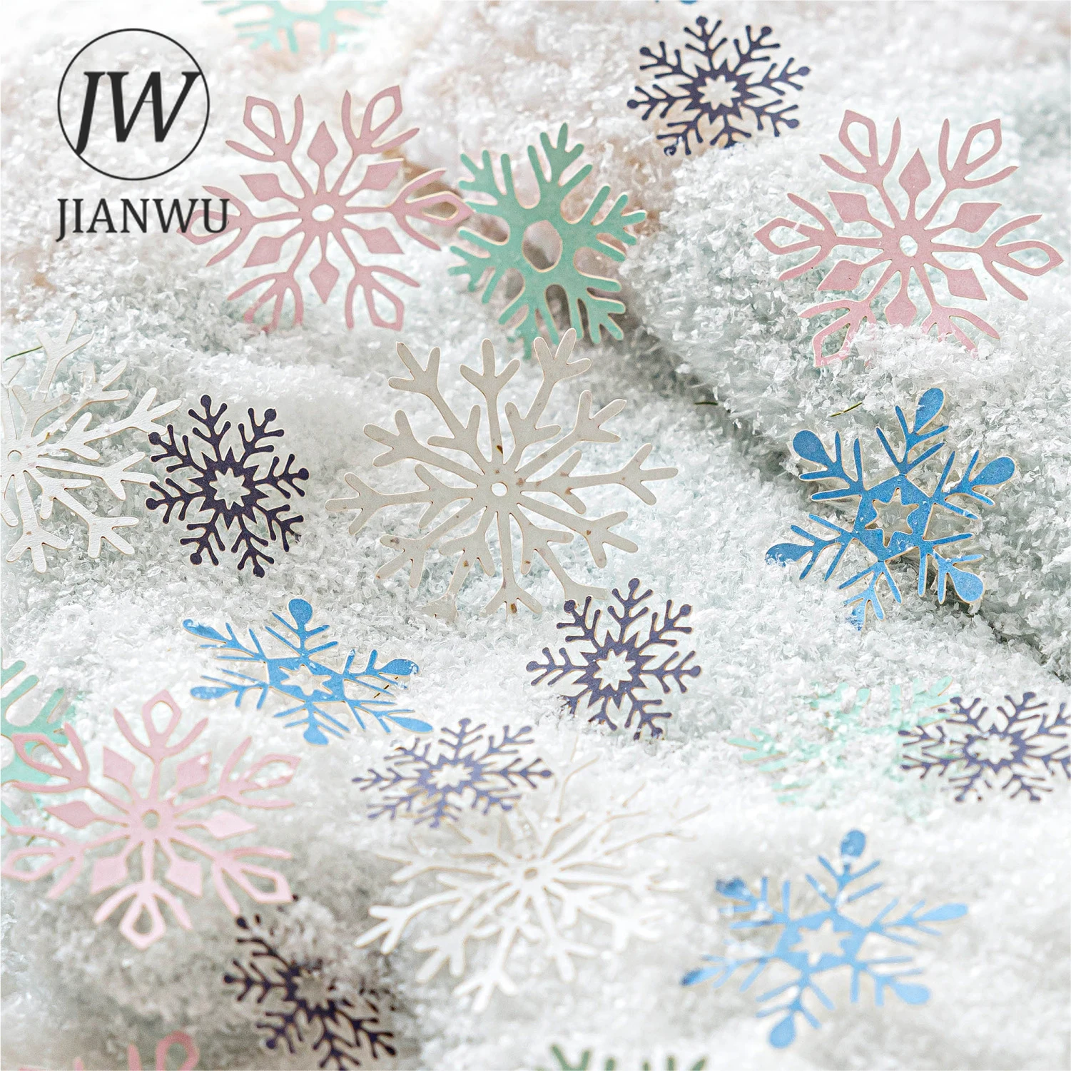 JIANWU Winter Collection Series Vintage Hollow Snow Landscape Collage Scrapbook Material Paper Creative Junk Journal Stationery