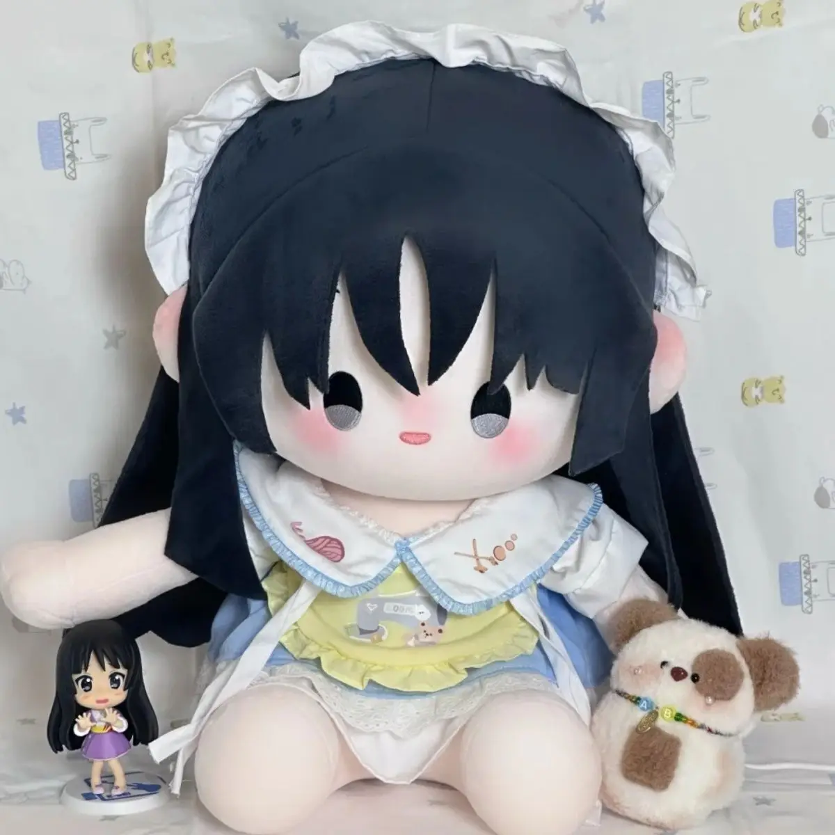 40CM Anime K-ON Akiyama Mio Cosplay Cotton Doll Body Change Clothes Sitting Position Figures Soft Plushies Toy Gift