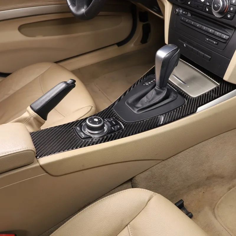 For BMW 3 Series E90 E92 E93 2005-2012 soft Carbon Fiber Car Gear shift panel Trim Sticker Interior Kit Car Accessories 22 PCS