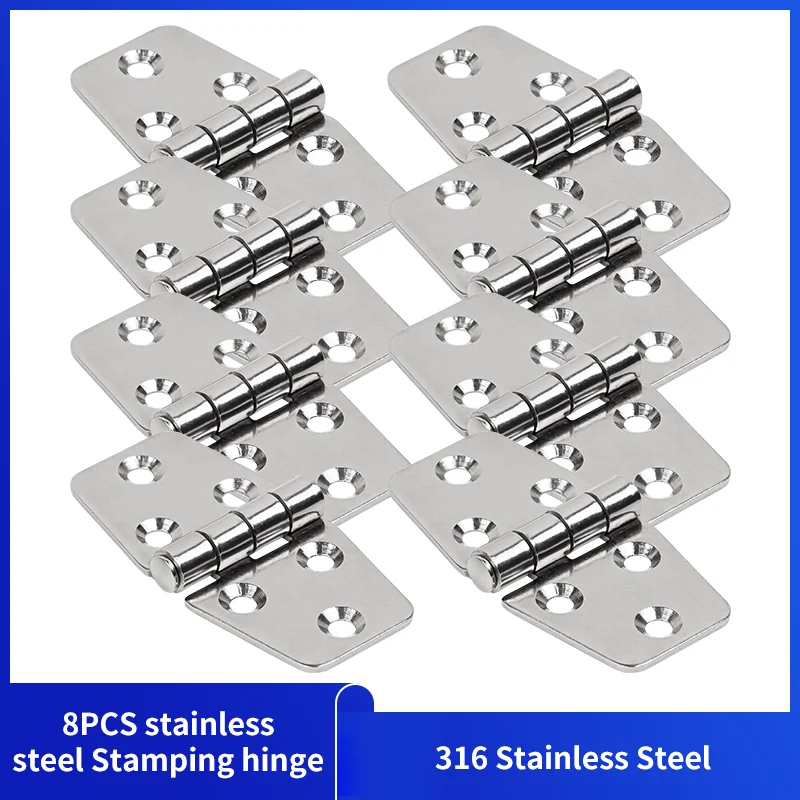 

Alastin 8Pcs Door Hinges Marine Grade 316 Stainless Steel Hinge for Boat Window Hinges Marine Hardware 76*38mm