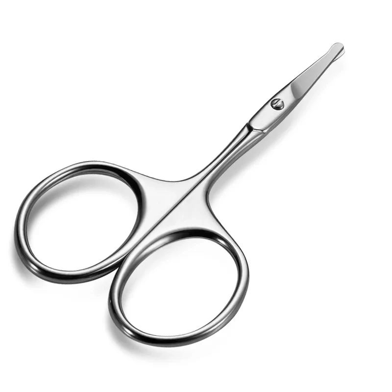 Gesichtshaarschere, abgerundet, professionell, Edelstahl, Schnurrbart, Nasenhaar, Bart, Augenbrauen, Wimpern, Trimmen, Clippers – Detail 16