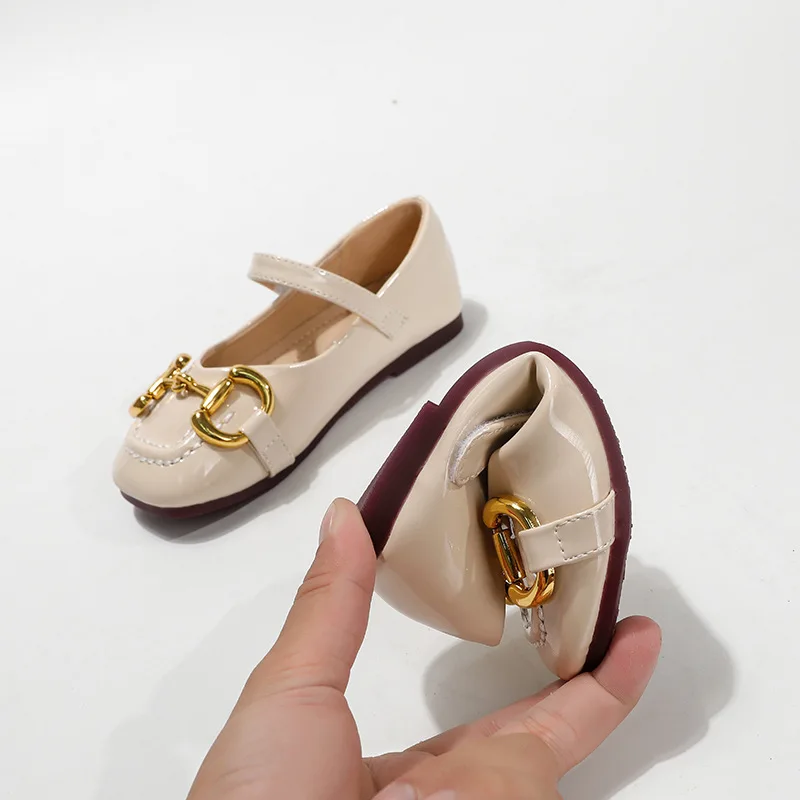 Qunq – petites chaussures en cuir à semelle souple et caoutchouc pour filles, édition coréenne, jolies chaussures pour enfants, quatre saisons,