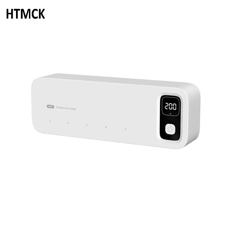UV Toothbrush Sterilizer Rechargeable Fast Drying Wall Mounted Tooth Brush Holder with LED Display for Bathroom