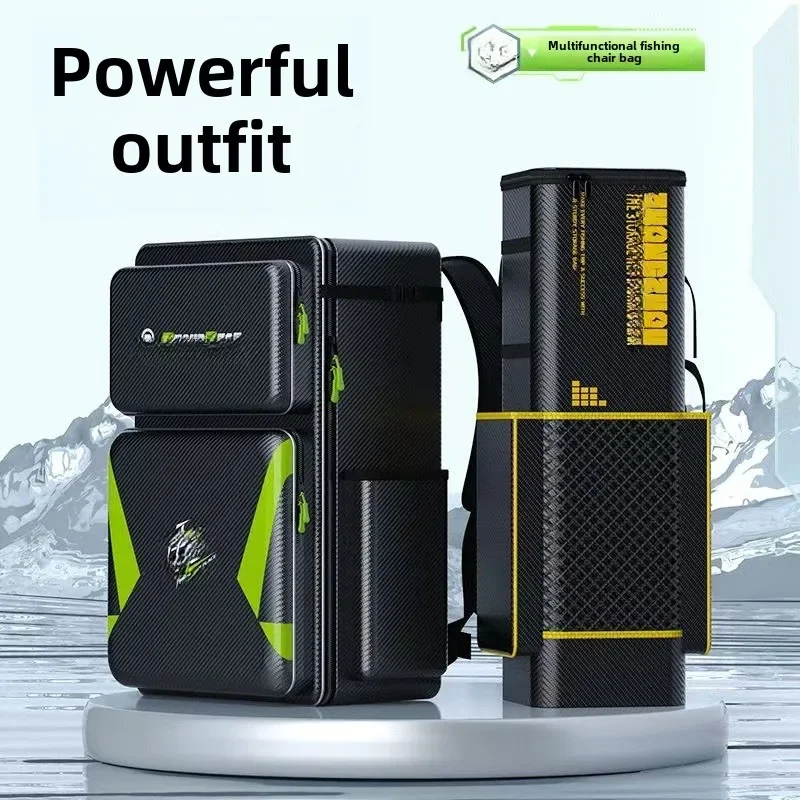 Mochila de pesca multiuso, leve, grande capacidade, adequada para cadeira de pesca, divisor de malha respirável, bolsa de pesca