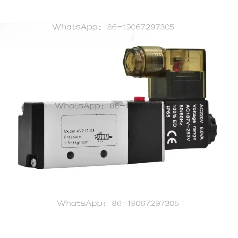 Applicable To 4V210-08 AC220V 110V DC24VTwo Position Five Way Solenoid Valve Pneumatic Component