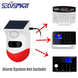 New 433MHz Wireless Solar Siren 120dB High Decibel Sound Alarm Outdoor Waterproof Function 25Kg Pet Immune Infrared Detector