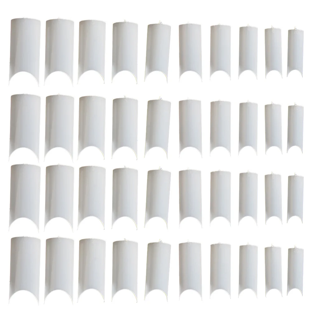

500Pcs Ballerina Fake Nails U-Shaped Nail Tips White Long Artificial Full Cover Fingernails for Women DIY Nail Art Decals
