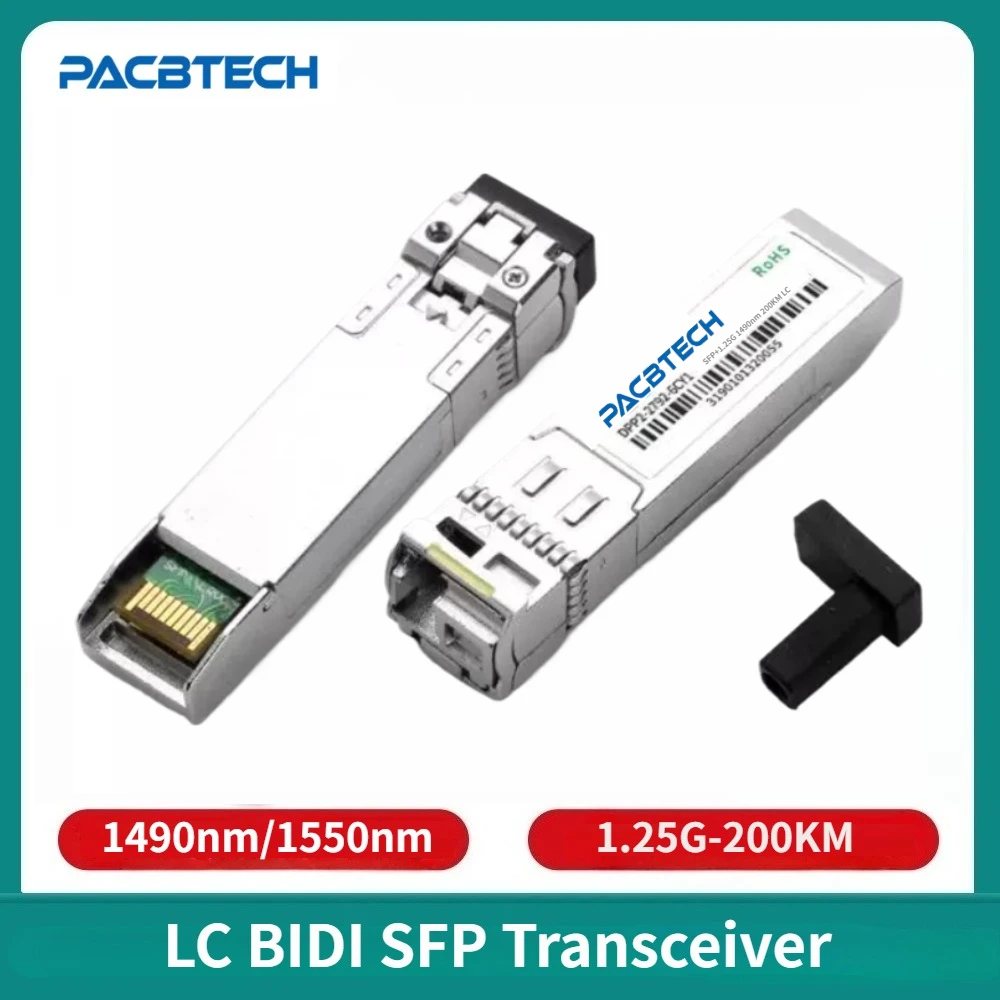 

1.25G LC SFP Module BIDI SFP+ Fiber Optic Transceiver 1490/1550nm 200KM Single LC Compatible with Cisco Mikrotik Switch