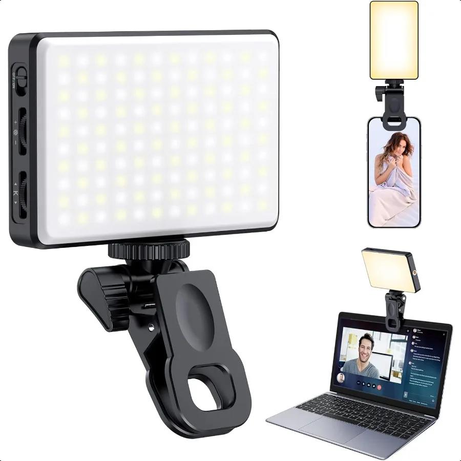 

120 LED Phone Light Selfie Light for iPhone 5000Mah Rechargeable Clip Video Light for Phone Camera Laptop iPad Adjusted 3 Light