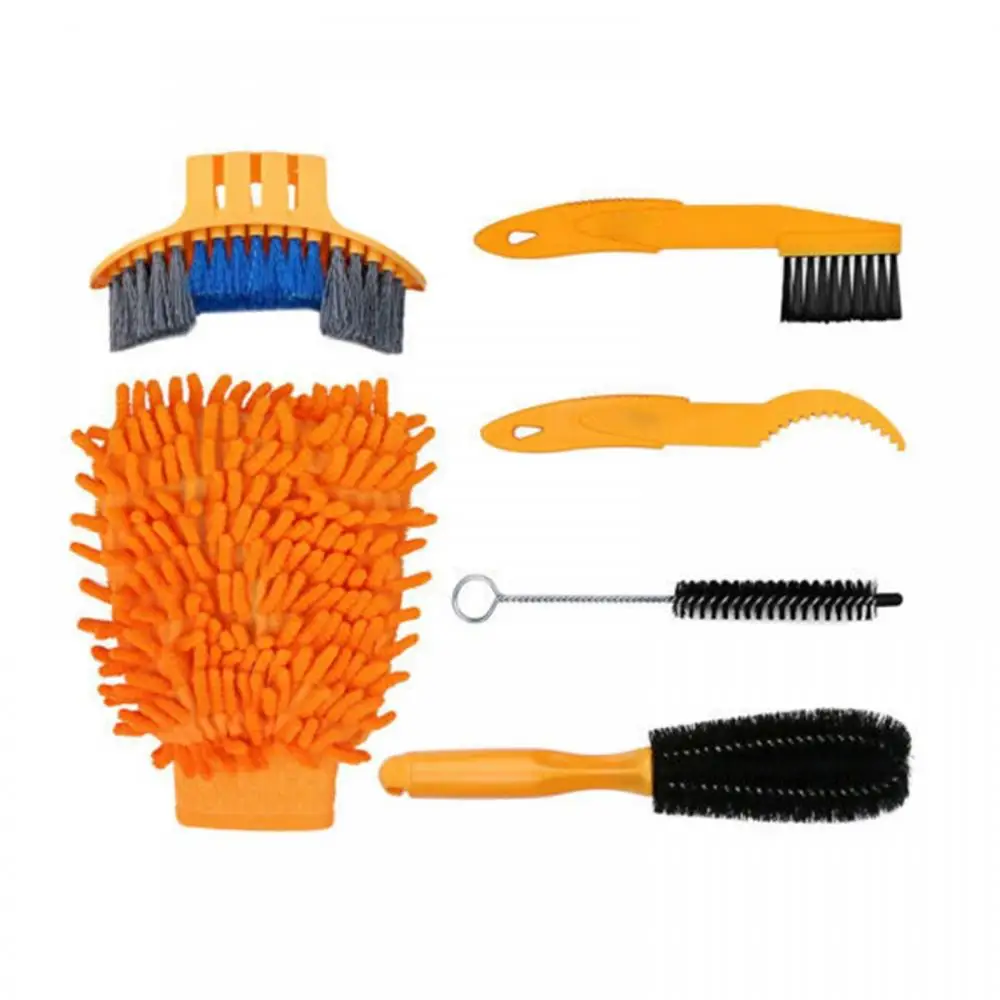 Maintenance Multifunctional 6-Piece Set Bicycle Bike Cleaning Brushes Tools Kit