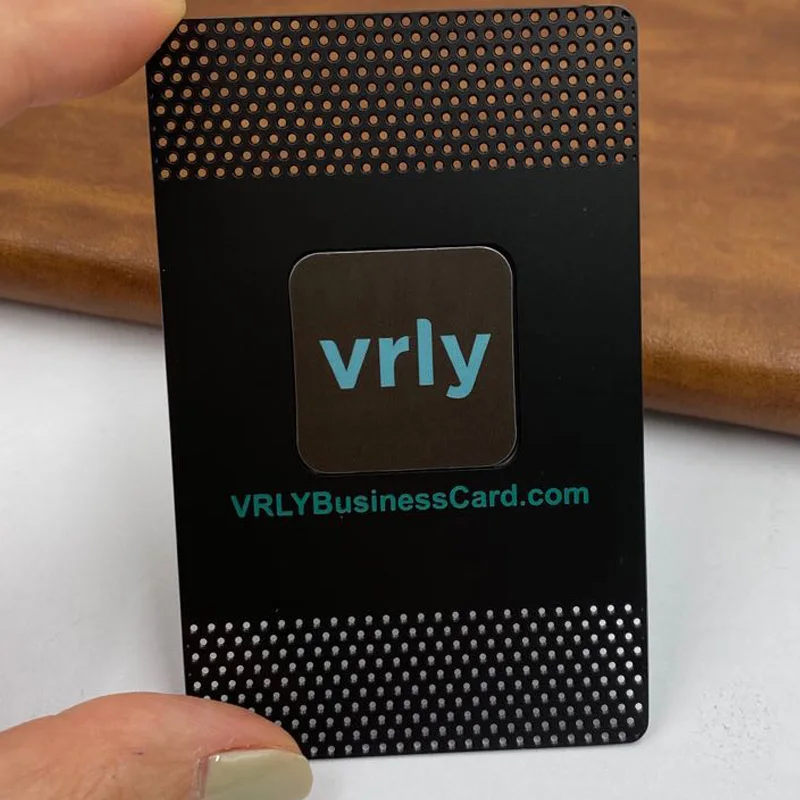 Customized product Custom RFID Electronic NFC Frosted Metal Business Card With Logo