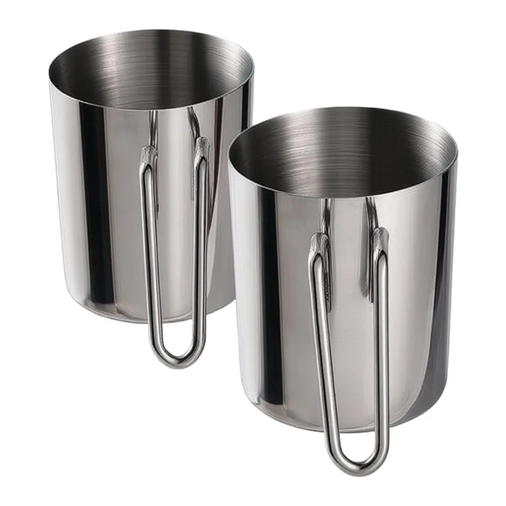 Invertible Stainless Steel Tooth Cup Made of 304 Material for Durable Daily Use with Comfortable Curved Handle 12x8.7x7.7cm
