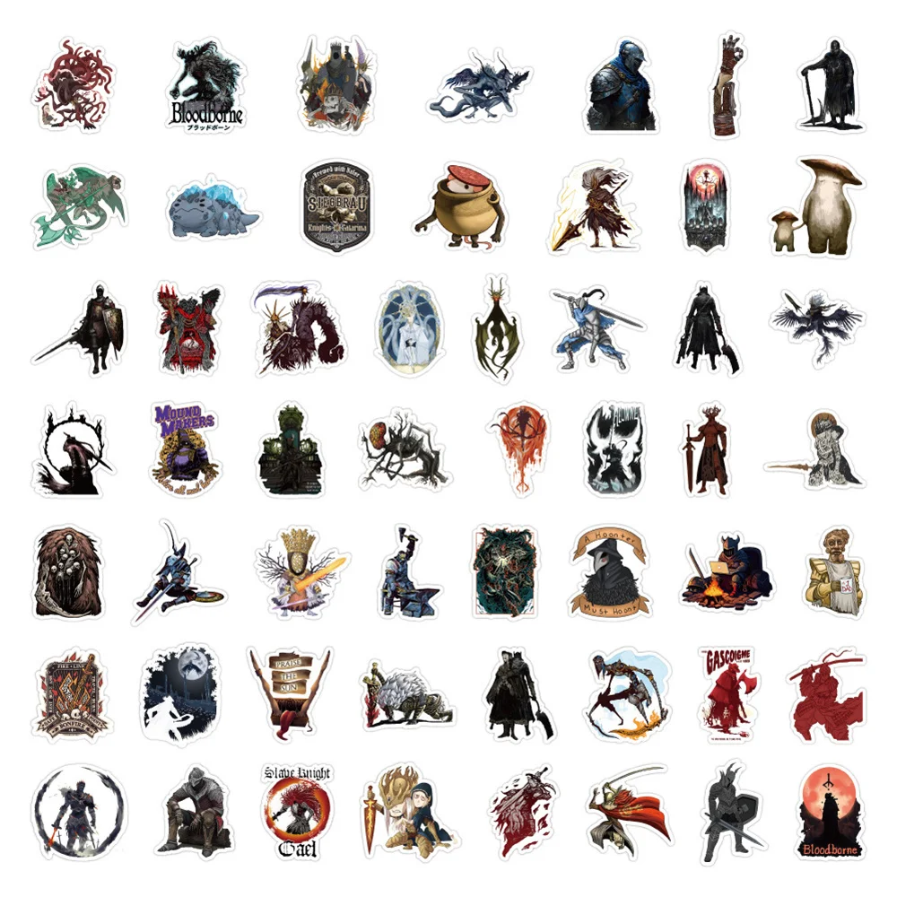 10/30/50PCS New DIY Dark Souls Stickers Cartoon Creative Anime iPad  Desk Luggage Car Guitar Bed Decoration Waterproof Wholesale