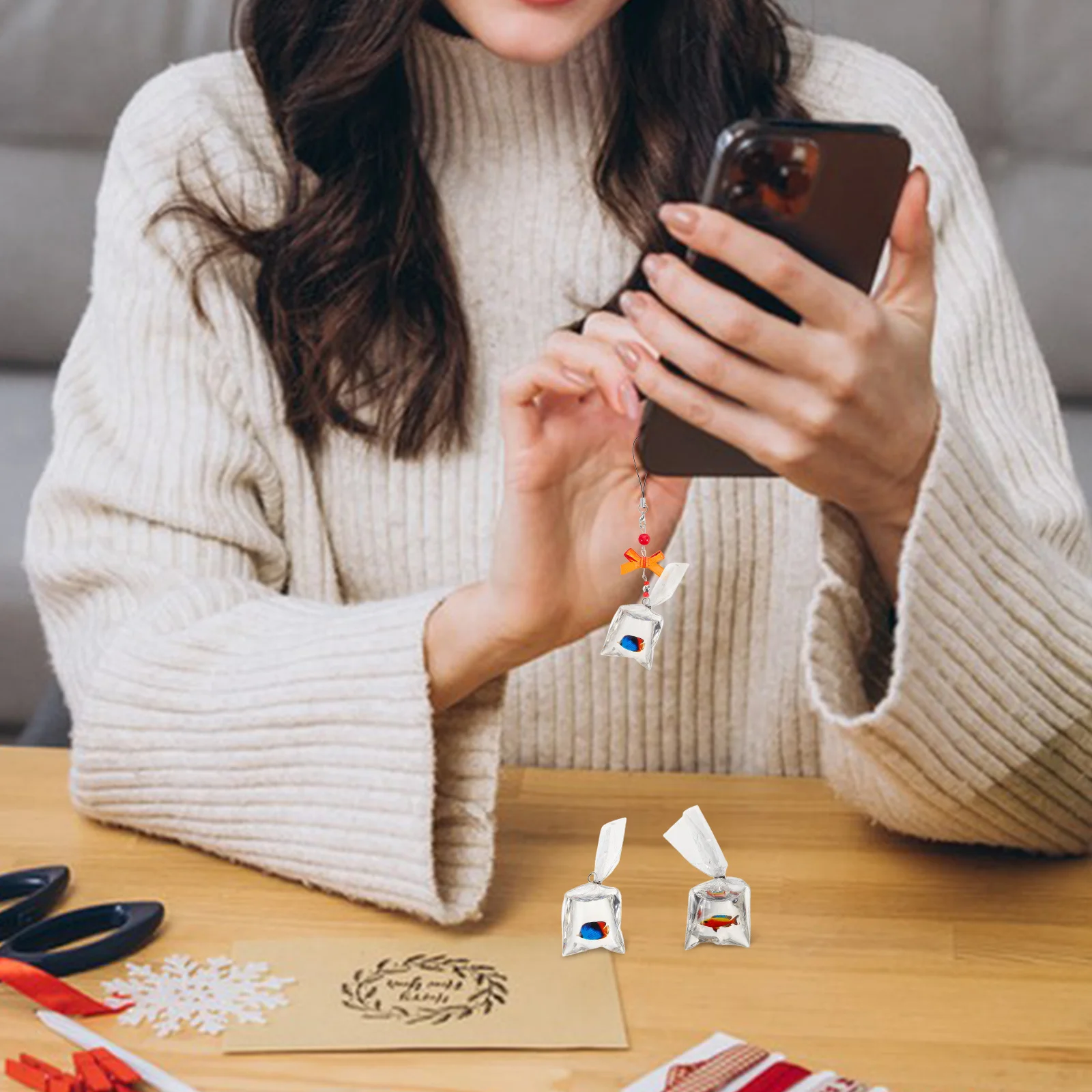 

8Pcs Mixed Color Transparent Resin Goldfish Pendants Decorative DIY Jewelry Making Charms for Necklaces Bracelets Keychains Fish