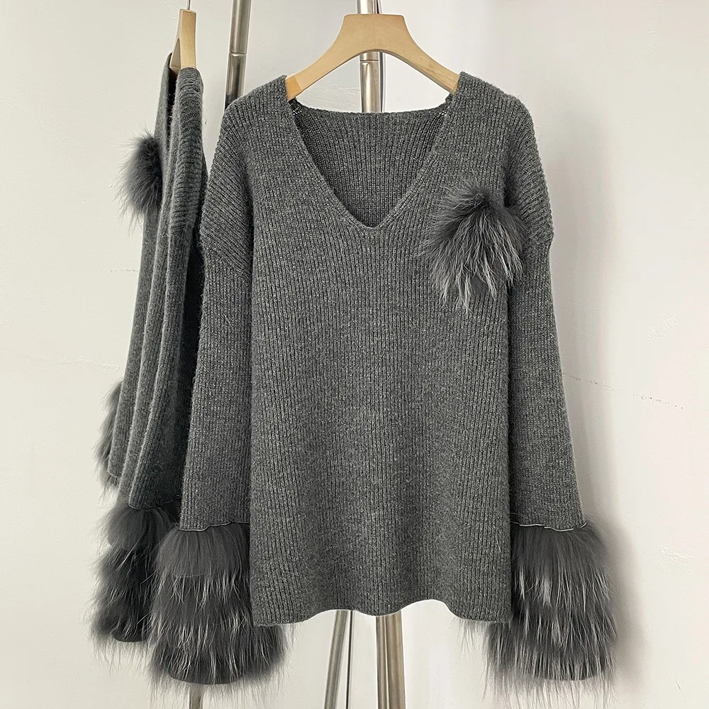 

Женская куртка с натуральным мехом, женская одежда, трикотаж, верхняя одежда, новинки, зимнее меховое пальто, женский люксовый свитер