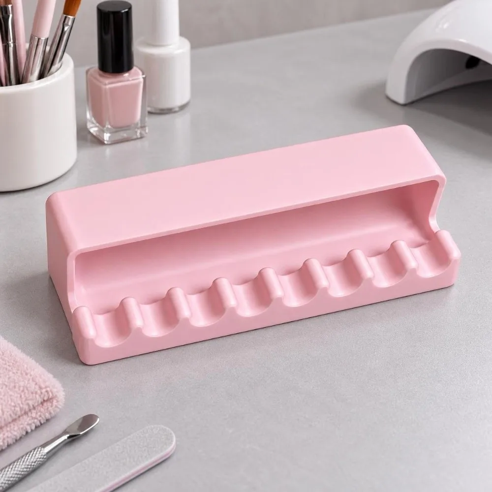 Light-Blocking Nail Brush Holder 8-Slot Leak-Proof Nail Brush Stand Compact Durable Manicure Brush Organizer Multifunctional