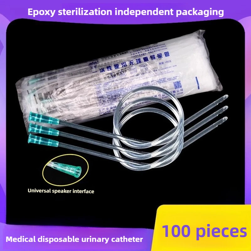 100pcs Aseptic Independent Packaging F8  2.7/F10  3.3/F12  4.0/F14  4.7/F16  5.3mm Disposable Use PVC Catheter Sterility