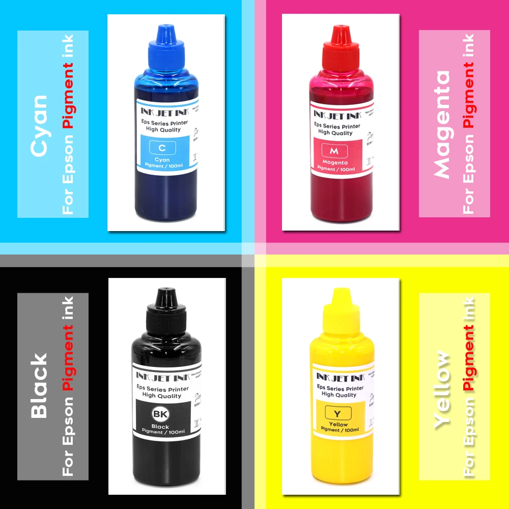 4pcs 100ml Colorworks C3500 C3510 C3520 Pigment Refill Cartridge Ink SJiC22P For Epson TM-C3500 TM-C3510 TM-C3520 Label Printer