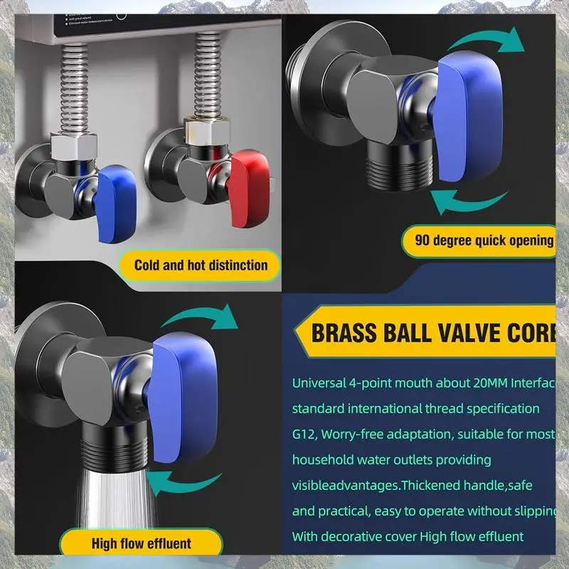 

Шаровой кран Trend 1/2 дюйма, полностью медный шаровой кран с шаровым сердечником, полностью открытый угловой клапан с высоким расходом, шарик контроля горячей и холодной воды