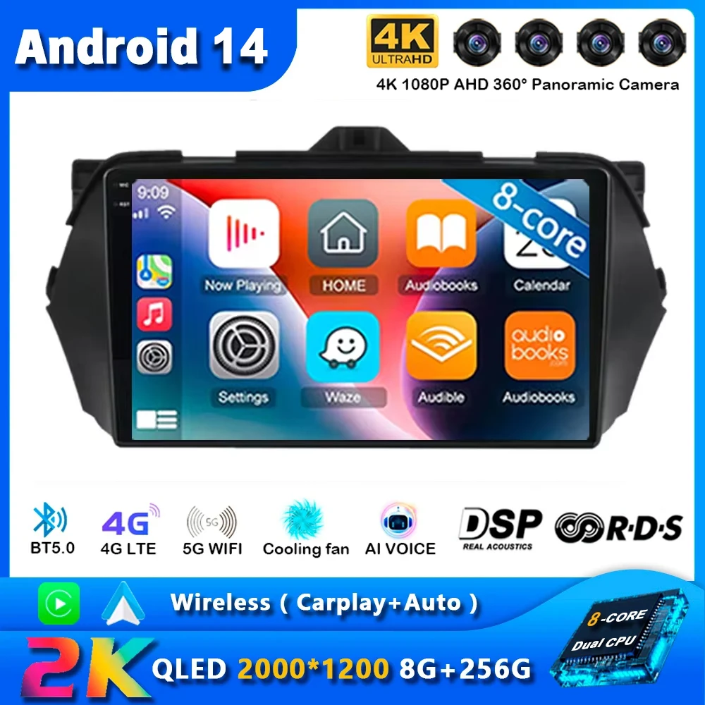 

Автомобильное радио Android 14 Auto Carplay для Suzuki Alivio Ciaz 2014 2015 2016-2019 навигация GPS мультимедийный плеер стерео Wi-Fi + 4G